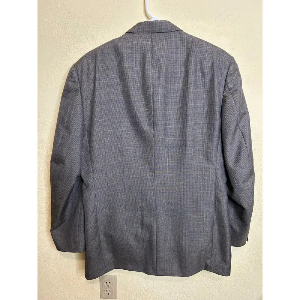 Sansabelt Gray Plaid Set Tailored in USA Imported‎ Fabric Two Button Blazer 42R